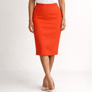 Catherine Malandrino Pencil Skirt Stretch Tailoring Officecore Persimmon
